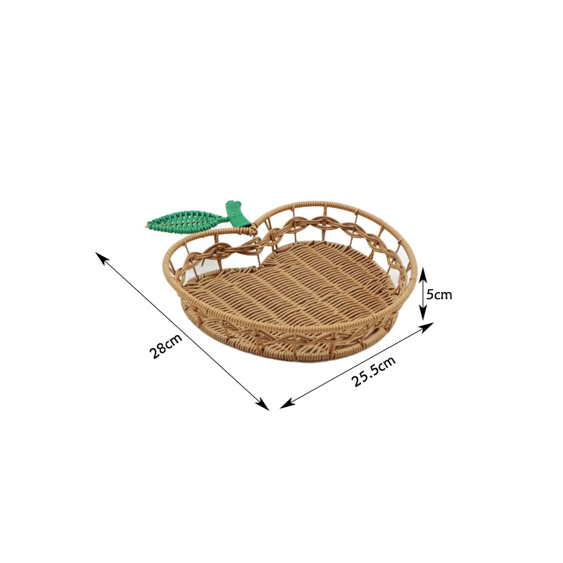 Panier creux en rotin en forme de coeur moyen