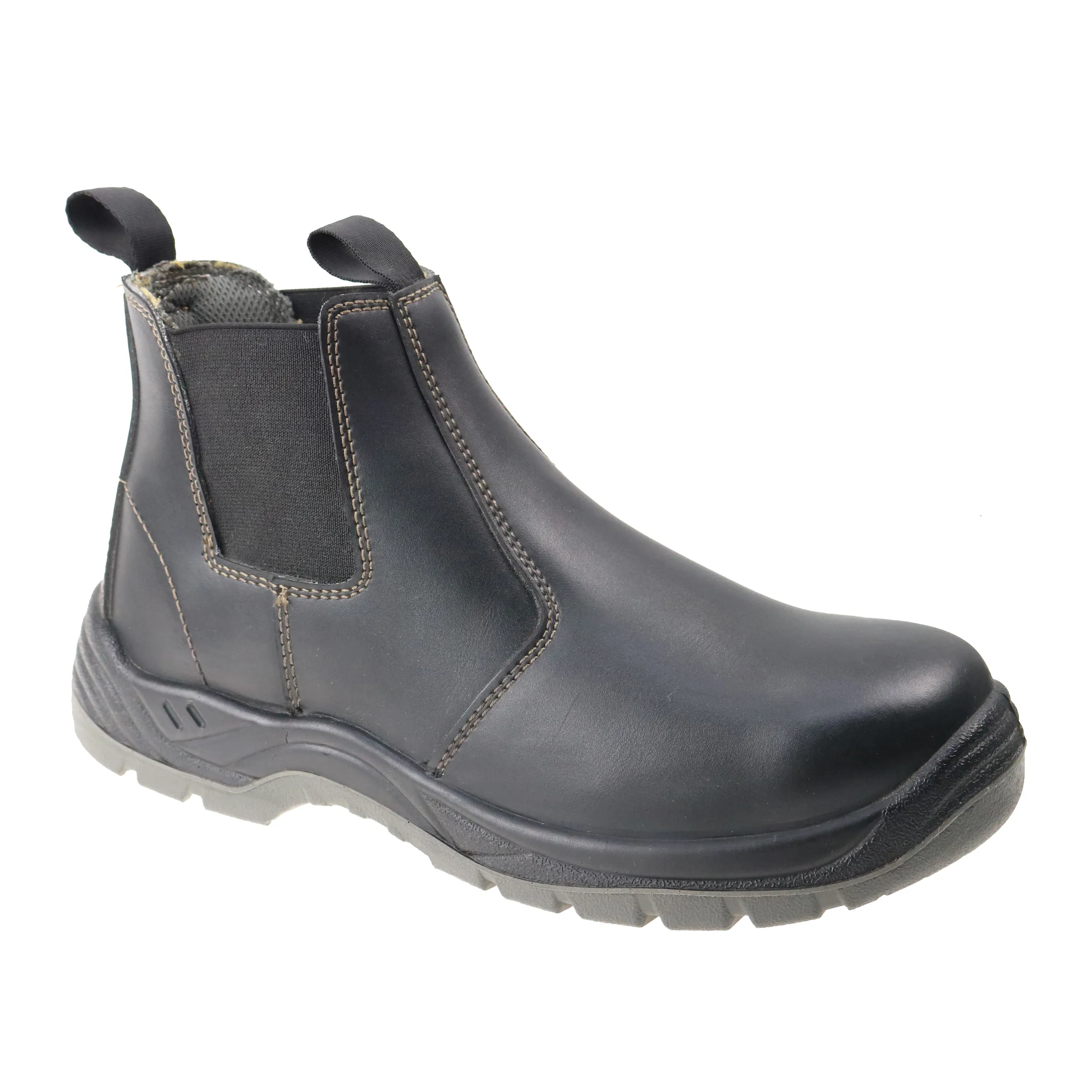 Chaussures de sécurité antidérapantes en cuir de vache, à bas prix, semelle en acier pu, antidérapantes et résistantes à l'huile, bon marché,