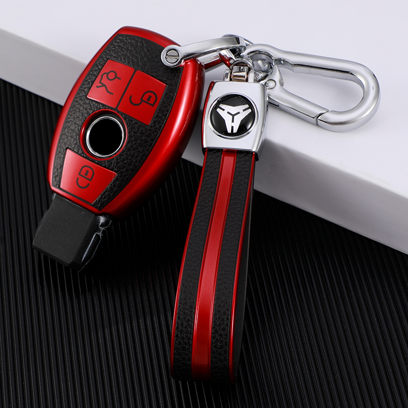 Couvercle 3 boutons + porte-clés TPU-Rouge