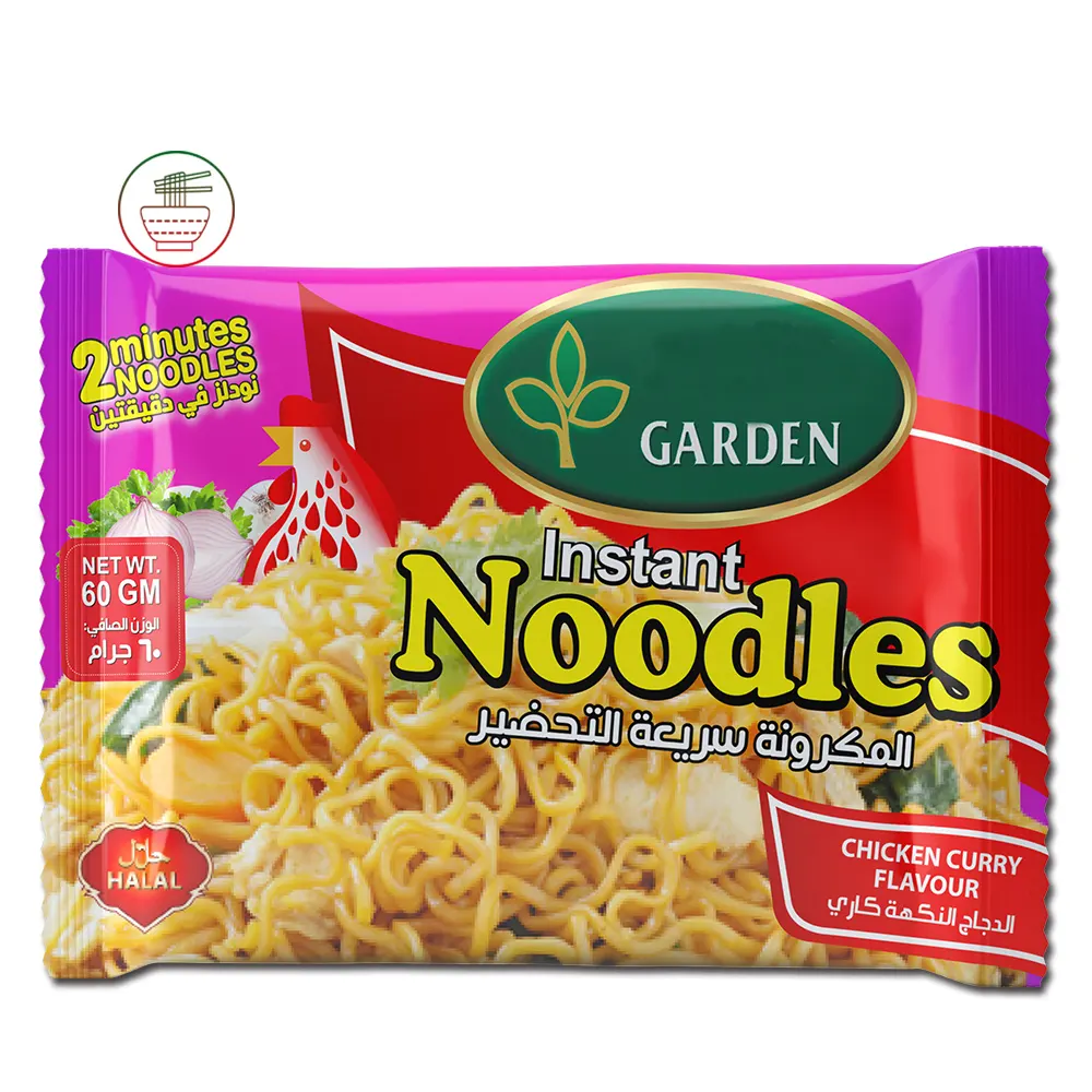 Nouilles Ramen indonésiennes alimentaires à faible teneur en glucides sans sucre OEM de qualité supérieure Farine de blé soupe au poulet frites séchées instantanées en sachet