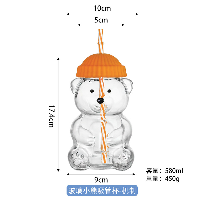 Mécanisme verre ours ventouse-chapeau orange