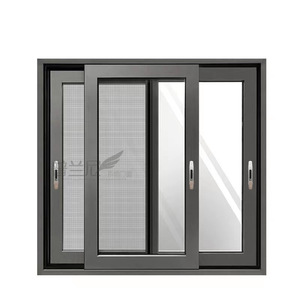 Termal yalıtımlı çift camlı alüminyum pencere kaydırıcı 2 3 4 Panel böcek ekranları ile sürgülü pencereler - Product Image 4