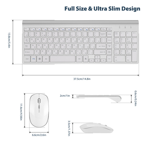 Teclado y ratón inalámbricos para ordenador, alta calidad, tamaño completo, 2,4g - Product Image 2