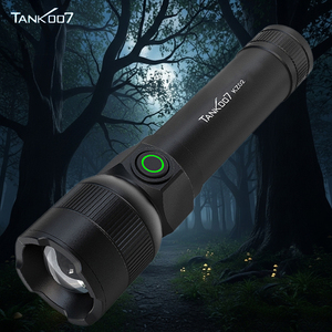 Tank007 kz02 không thấm nước LED đèn pin có thể sạc lại tự vệ High Power Torch ánh sáng tầm xa Zoomable linternas - Product Image 1