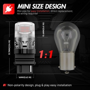 Novsight <strong>LED</strong> Bright T10 <strong>LED</strong> Bulb 5 SMD 3030 Car Interior Light 1.6W 168 194 <strong>12V</strong> COB 6000K White Amber Side Clearance Lights <strong>Red</strong> - Product Image 4