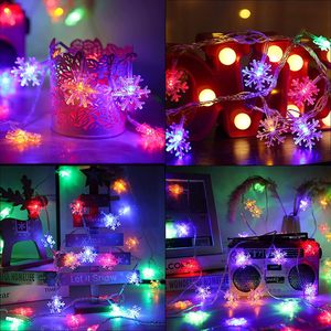 <strong>LED</strong> <strong>Snowflake</strong> <strong>String</strong> Lights Fairy Garland Decoration for Christmas Tree USB Battery Operated Decoration Lights - Product Image 2