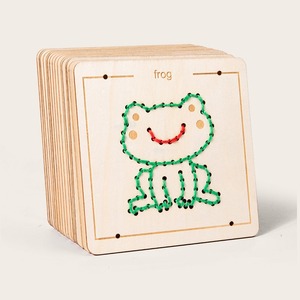 Juego de bordado de hilo, tablero de enhebrado de formas siempre cambiantes para niños educativos de la primera infancia. - Product Image 4