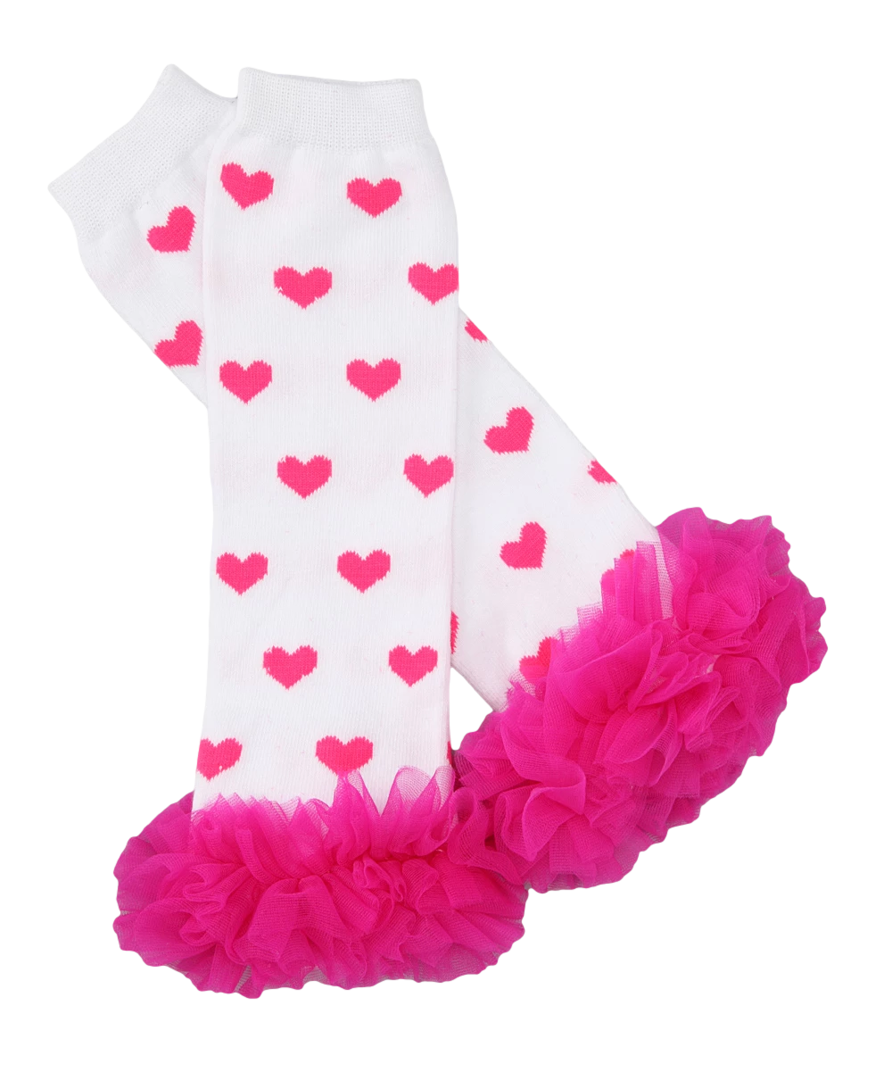 Calentadores de la pierna del bebé de los corazones rosados calientes con La Colmena