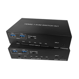 热8k @ 60 HDMI KVM开关，带音频提取器4进1出端口HDM I2.0开关4X1，带KVM分辨率红外遥控器 - Product Image 3