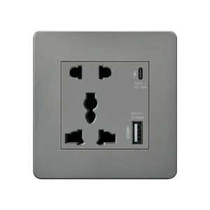 ユニバーサルソケットスイッチタイプCUSBソケットモダン13AシングルマルチカラーユニバーサルUSBソケット - Product Image 5