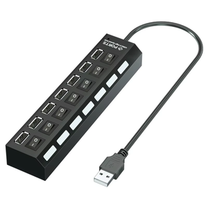 USB集线器2.0分离器坞站电脑配件，带电脑多集线器USB 7端口多端口集线器电源适配器 - Product Image 6