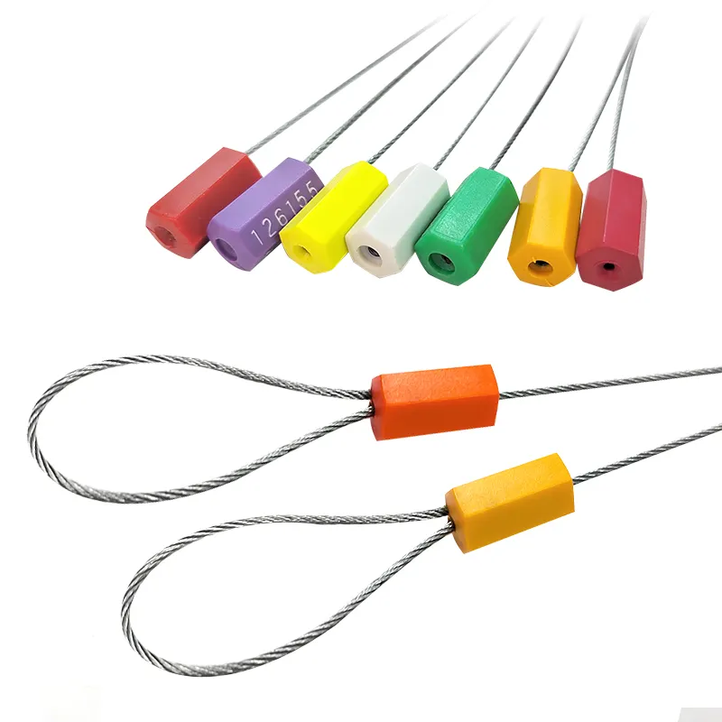 Joint de câble autobloquant inviolable plastique rouge jaune impression laser code à barres joint de câble en plastique numéroté