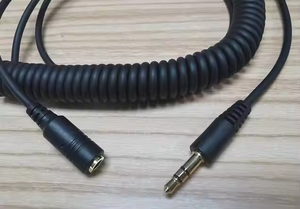 Özel yüksek kaliteli yay tel sarmal kablo DC 3.5 3 kutuplu erkek kadın 4 kutuplu erkek ses uzatma kablosu - Product Image 3