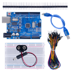 Atmega328p r3 board breadboard ponticello fili usb-c 9V connettore batteria scuola bambini educativo starter kit - Product Image 5