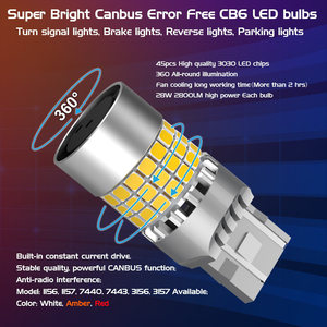 Hata ücretsiz CANBUS LED dönme sinyali ışık 1156 7440 3156 2800LM 10V-16V Anti hiper flaş hiçbir yük direnci dönüş sinyali gerekir - Product Image 2