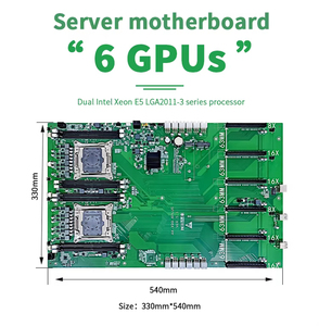 Dual Xeon E5 entrada de 8 DDR4 sata 6 PCI-E M.2 placa base de computadora AX-X99-6PLUS para placa base de servidor 6 GPU
