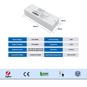 Led şerit işık için ZIGBEE Rgb renk denetleyicisi şerit ışık Led Rf denetleyici dokunmatik Ce Fcc Rohs - Product Image 4