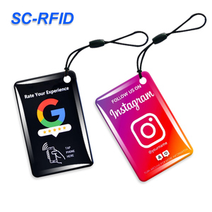 Sosyal medya paylaşımı NFC anahtarlık epoksi 13.56MHz Instagram Facebook Google incelemesi anahtar kart - Product Image 4