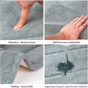 CF keset kamar mandi busa memori serat mikro, set keset kamar mandi penyerap air anti licin - Product Image 6