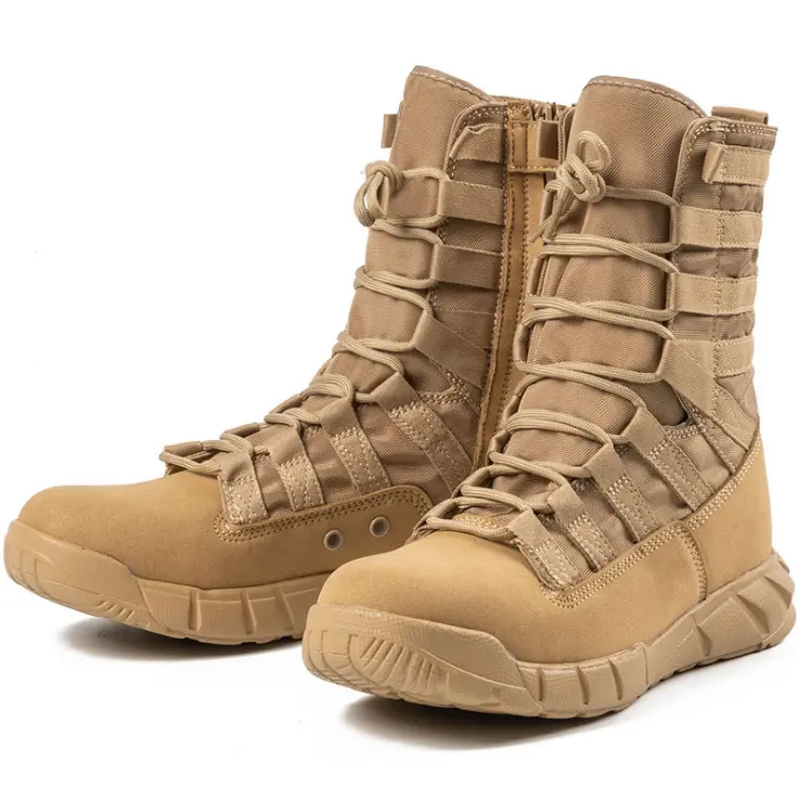 DFDB01-Botas ligeras a la moda, calzado táctico hecho a medida, color marrón claro, desierto