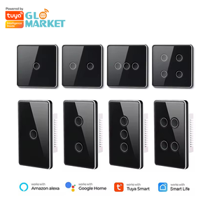 Glomarket Tuya Zigbee temperli cam içbükey düğme dokunmatik ışıklı anahtar 1/2/3/4 Gang Wifi duvar anahtarı Google Alexa ile çalışmak - Product Image 1