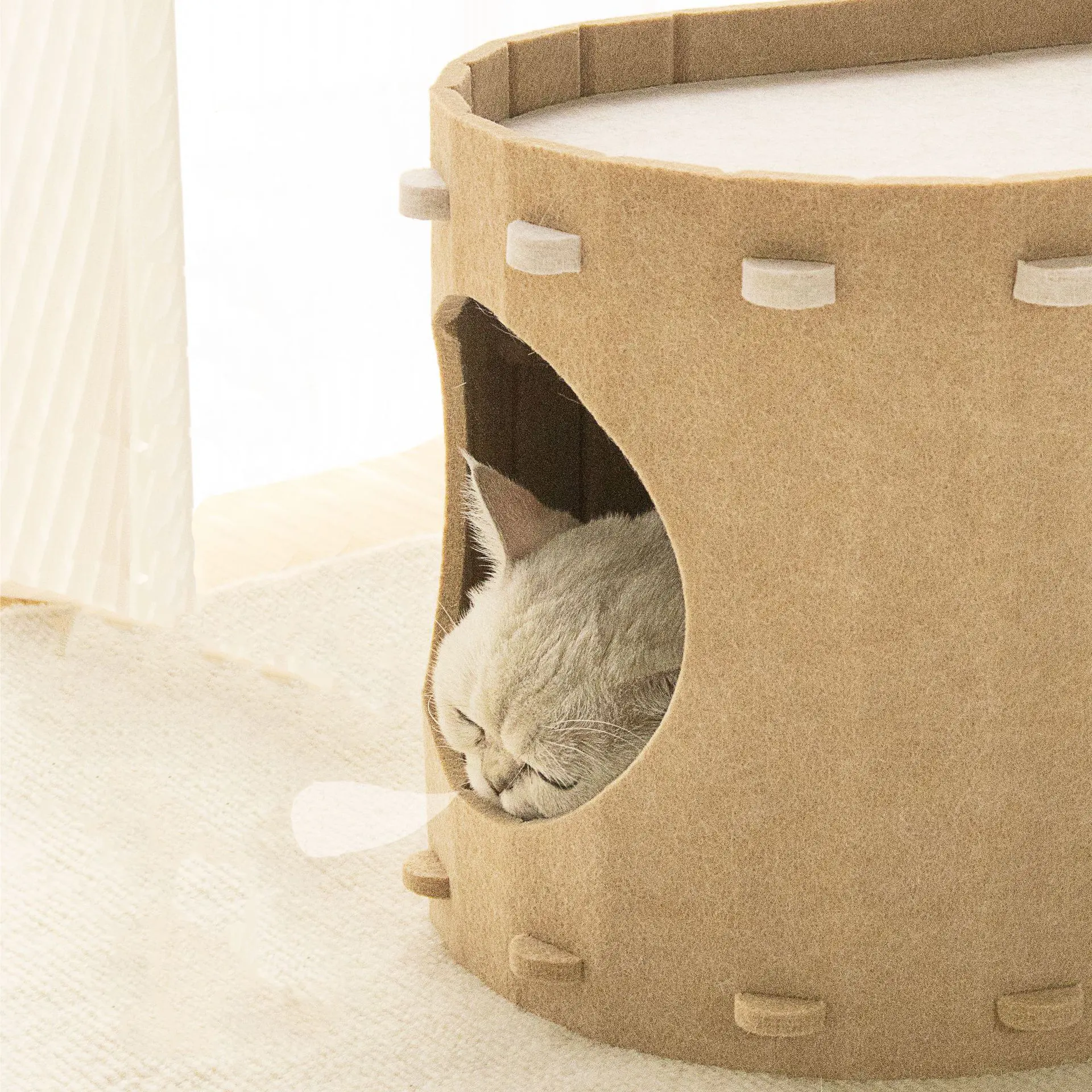 2024 Hot Sale Cute Durable Pet Nest bed Two Floors Scratcher Polyester Fiber