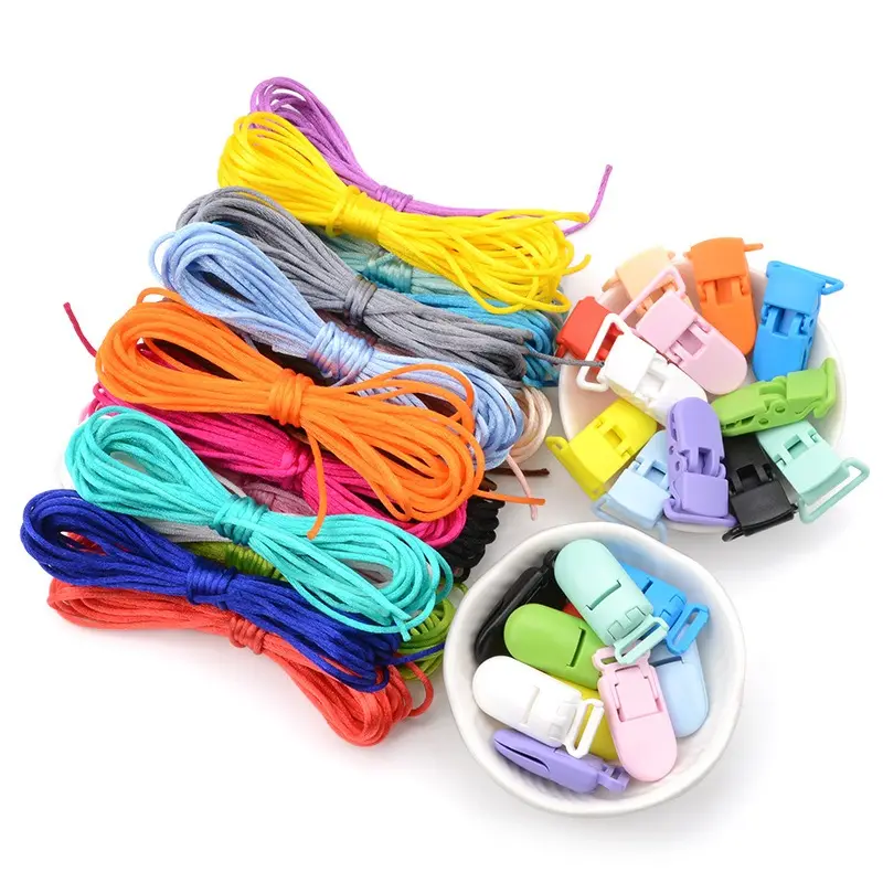 Colorful Chinese Knot Line Cord Silk Satin DIY String Necklace Bracelets 1.5mm Nylon Cord for DIY Accessory Jewelry Making