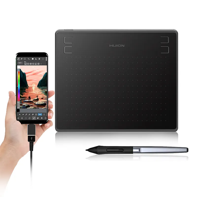 Huion HS64 ขนาดเล็กขนาด 8192 ระดับความดันปากกาที่ดีที่สุด digitizer digital drawing ราคาถูก animation ปากกาแท็บเล็ต