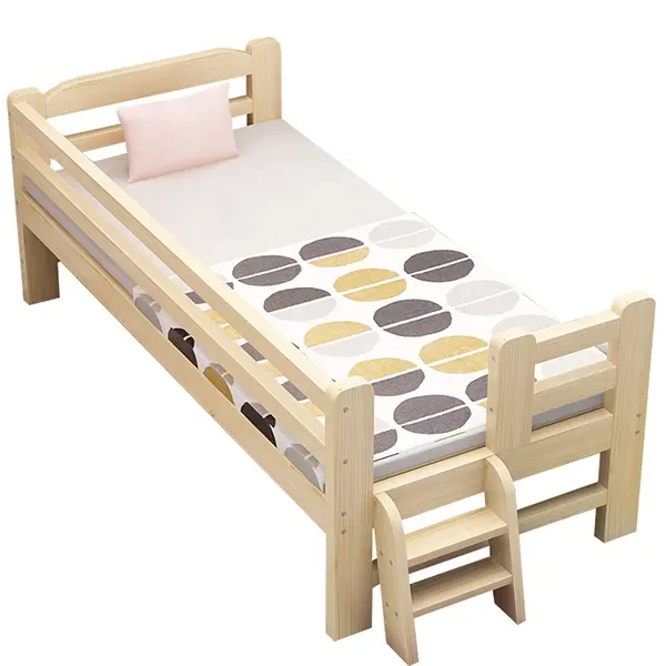 Cama de madeira com design moderno, cama de madeira confortável para crianças