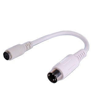 Fabricación de cable de teclado PS2 blanco y negro Mini USB con chaqueta de PVC DIN6F a conectores DIN5M para uso en computadora - Product Image 2