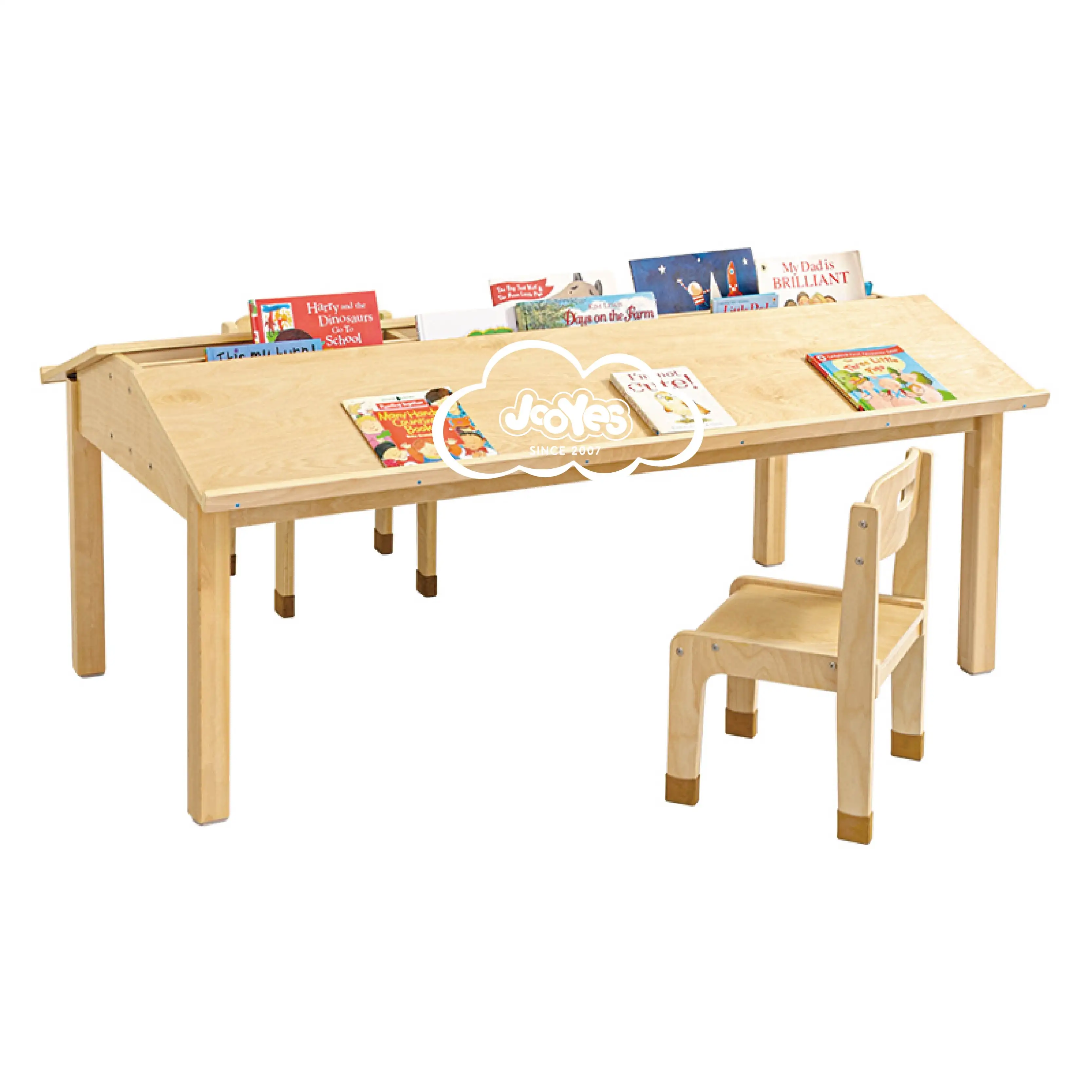 Nuevo diseño de muebles de jardín de infantes, muebles preescolares, mesa de lectura, mesas y sillas para niños, juego de lectura para jardín de infantes