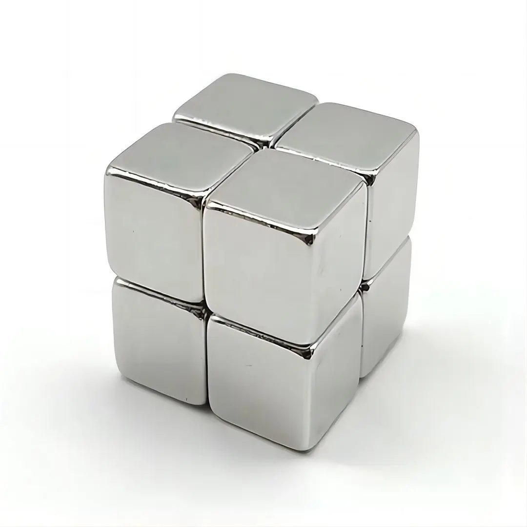 Imán de cubo NdFeB personalizado, bloque magnético de neodimio N45