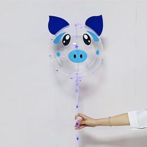 20 Inch clear <strong>Globos</strong> with Cute Animal Stickers 70cm Handle and Colorful Light <strong>Led</strong> Light up Bobo Balloons - Product Image 3
