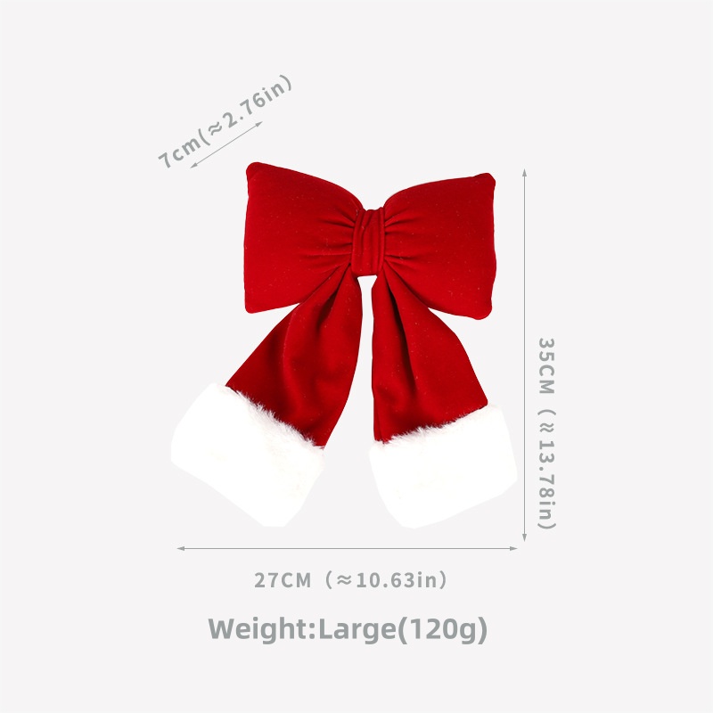 Grand 27*35cm - noeud en velours rouge vin