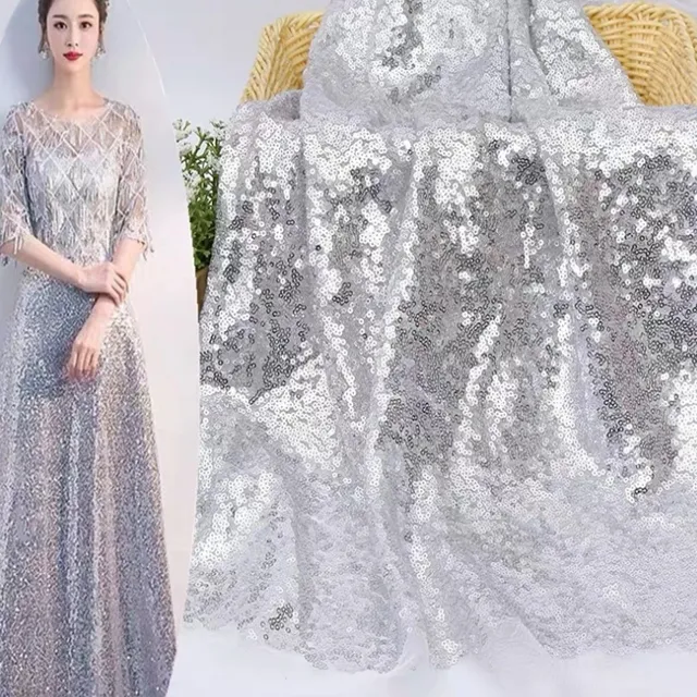 Самые продаваемые товары 100% 3 мм Блестки Золотые блестки сетчатые бусины вышивка ткань для свадебного платья блестки ткань