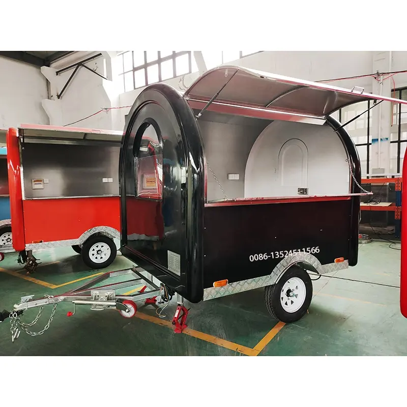 Carrello multifunzionale del rimorchio dell'alimento della vetroresina di prezzi competitivi carrello mobile dell'alimento del camion degli alimenti a rapida preparazione del Barbecue dello spuntino della via