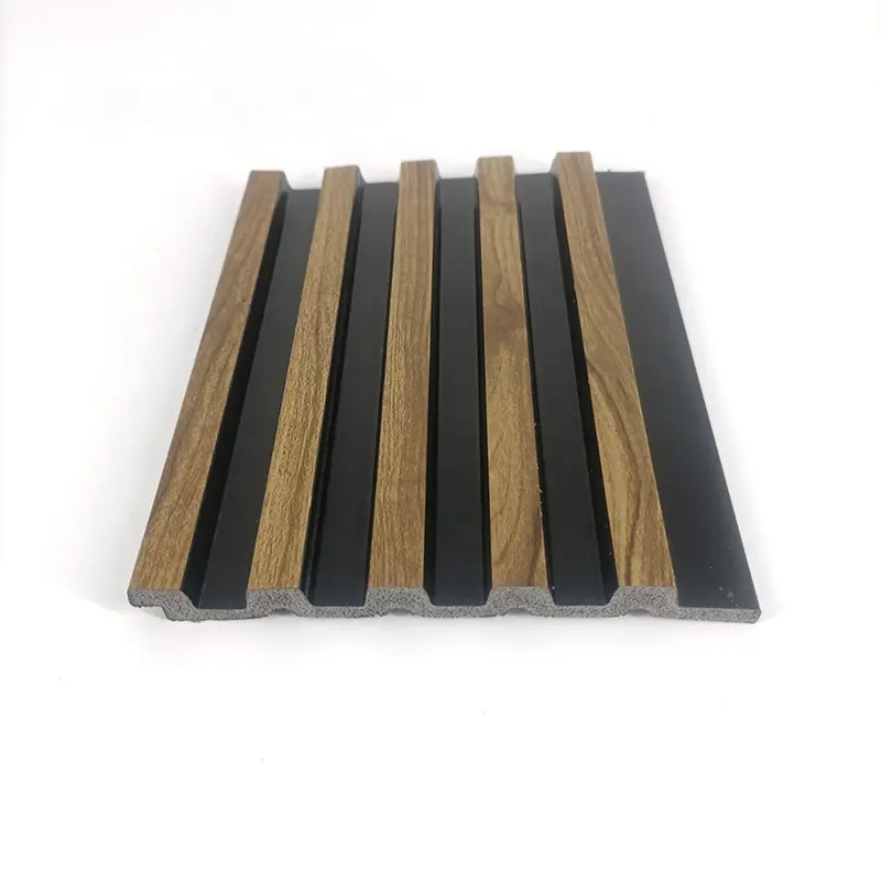 Factory Indoor Decor Wood Plastic Composite Cladding Fluted Wall Board Interior PS Wall Panel grating plate