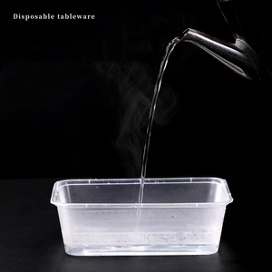 食品容器750ml電子レンジ対応ファストフード持ち帰りボックス使い捨て透明プラスチック長方形食事ボックス持ち帰り用