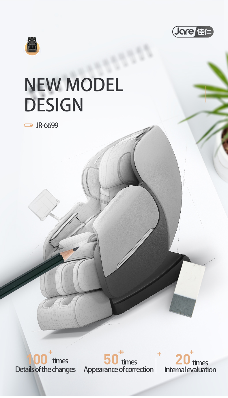 Jare 6699 Wholesale Vibration Zero Gravity Electric Heating Back Manipulator Roller Armchair Massage Chair