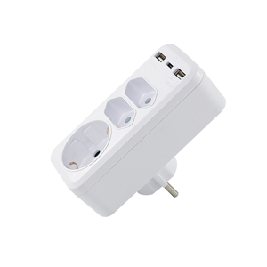 Germany Standard USB a C adattatore di alimentazione Multi-conversione EU presa 3 vie con 3 prese 16A nominale in ottone con presa - Product Image 3
