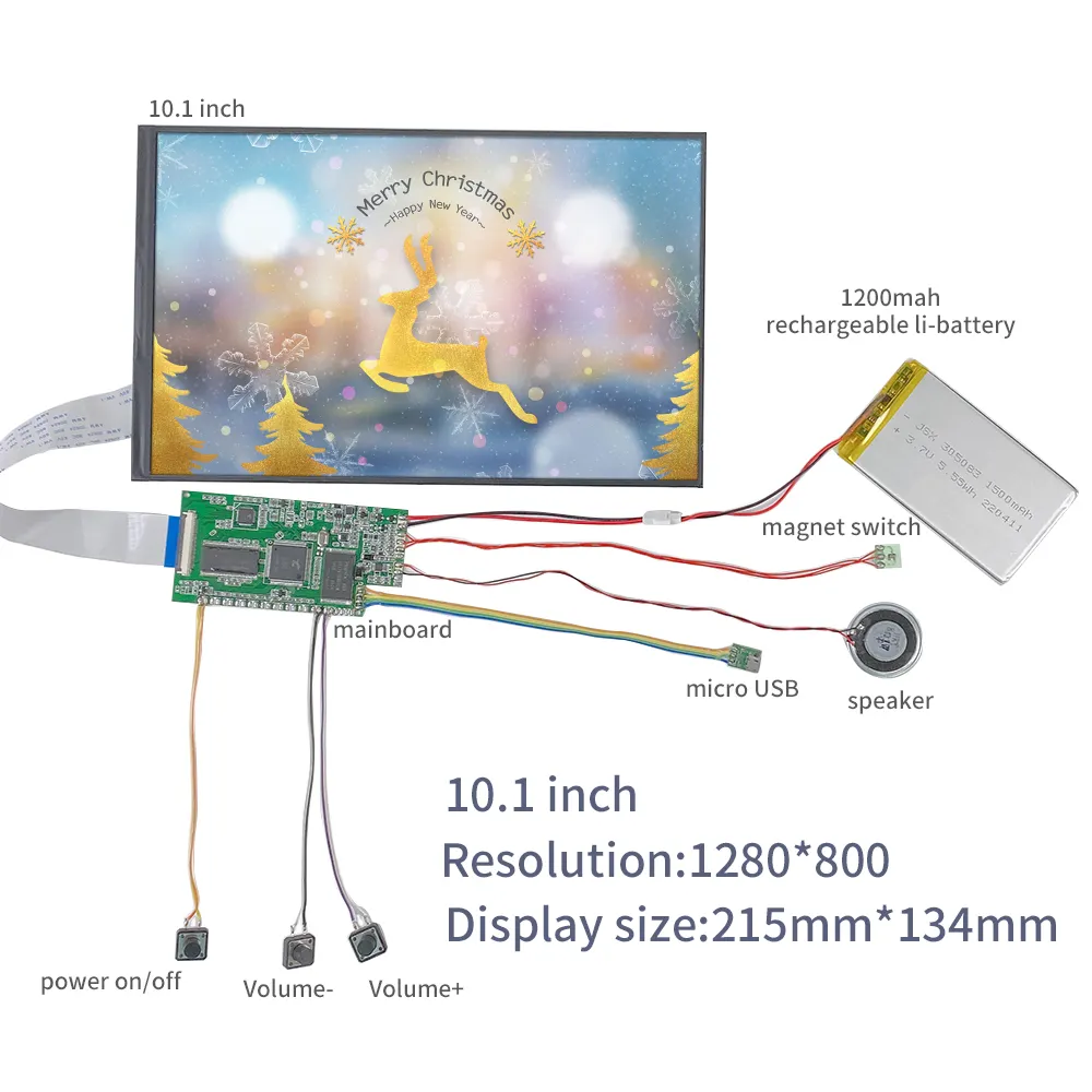 Modul video tft lcd 7 inci untuk kartu ucapan modul panel tv lcd