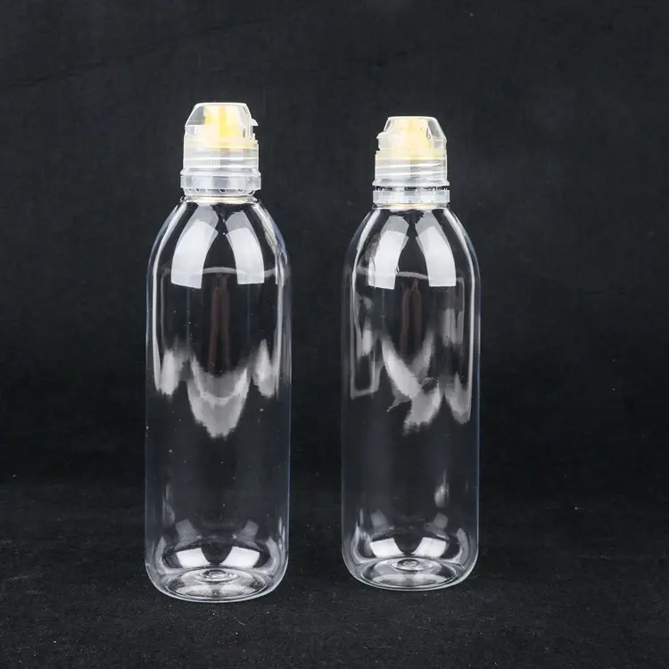 350ML Squeeze Plastic Salad Clear PET Sauce Bottle For Ketchup
