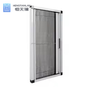 Aluminum Plisse Mesh Retractable Screen Mosquito Fly Screen Pleated Trackless <strong>Window</strong> and Door - Product Image 2