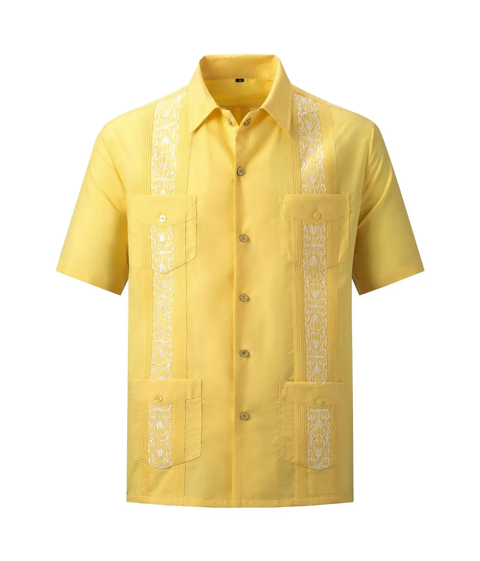 Camisa cubana tradicional de Samoan para hombre, camisa masculina tradicional de alta calidad con estampado de guabera, diseño informal de verano, venta al por mayor, 2022