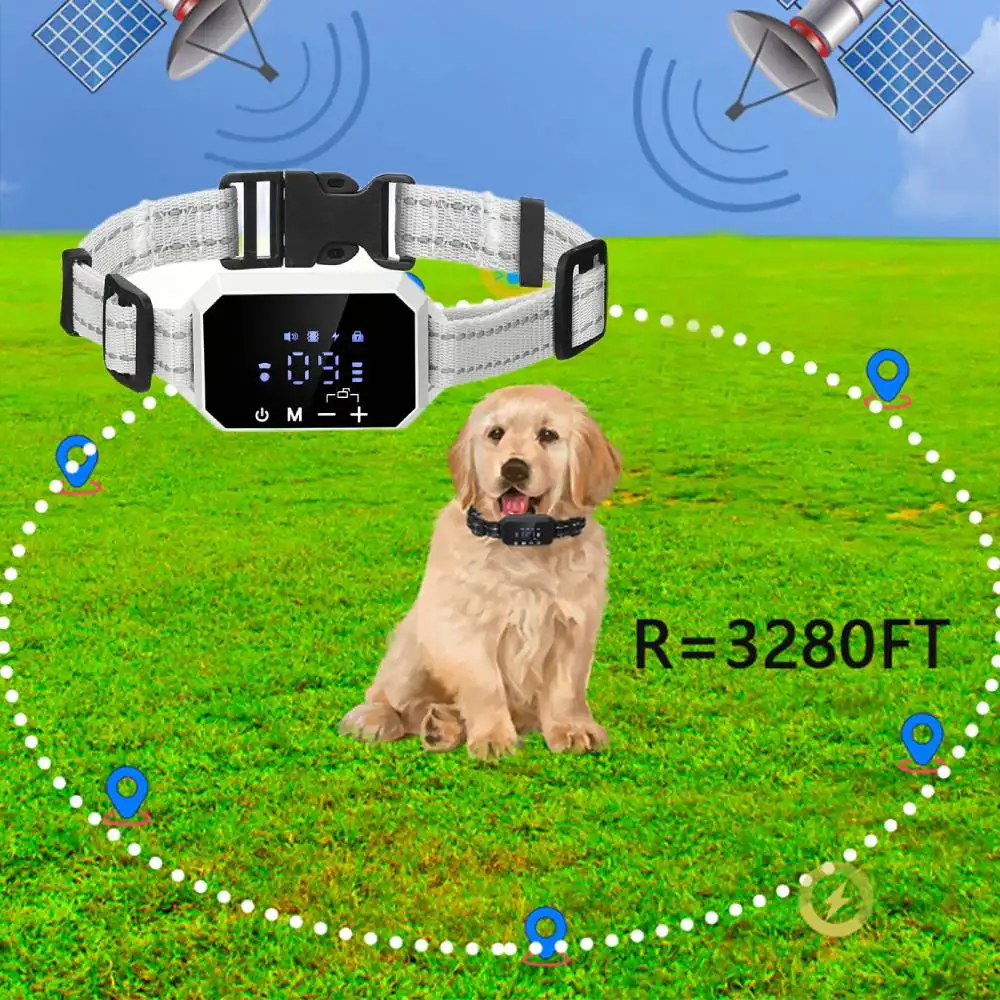 Valla eléctrica inalámbrica para perros, sistema de contención para mascotas al aire libre, impermeable, 2023-100 pies, producto de entrenamiento para perros, novedad de 3000