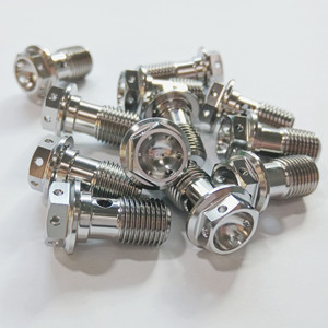 Garde5 <strong>Titanium</strong> Single Banjo Bolts M10x1.0 Brake Fitting Adapter M10 Metric Thread Single Banjo Bolt Universal M10 X <strong>1</strong> mm - Product Image 6