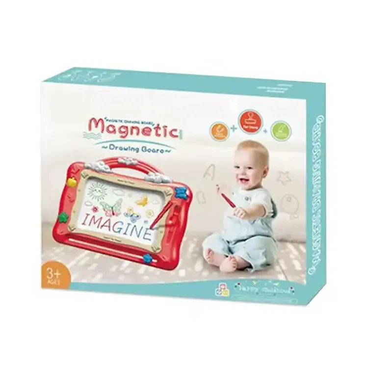 Prodotto di vendita caldo giocattolo educativo per tavolo da disegno arcobaleno magnetico per bambini con sigillo e pennello