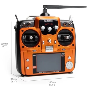 12CH 2.4GHzスロットル右送信機AT10IIオレンジDSSS FHSS FPV Ardupilot Pix4 Arduinoベータドローンリモートコントロールシステム用 - Product Image 4