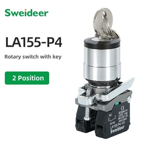 XB4 produttore doppio testa start stop interruttore a pulsante di blocco autobloccante 3 selettore di posizione interruttore a manopola rotante con chiave - Product Image 2