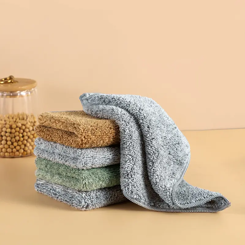 Kitchen Cleaning Towel Microfiber Cleaning Cloth Dishcloth Absorbent Non-stick Oil Rags Pot Dish Washing Cloth